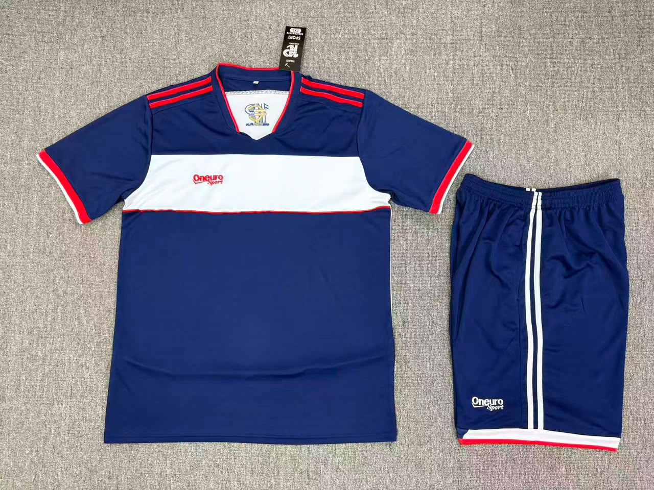 MAILLOT ONEEURO SPORT BANDE BLANCHE BLEU NUIT