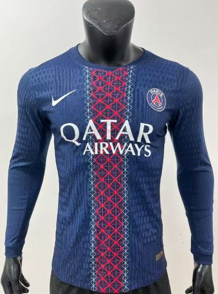 maillot de paris saint germain psg pro longue manche bleu 2025 original