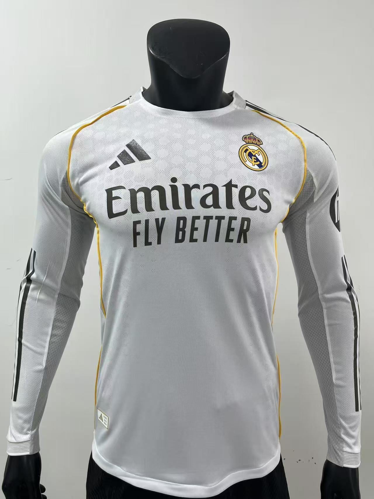 maillot du real  pro longue manche blanc 2025 original