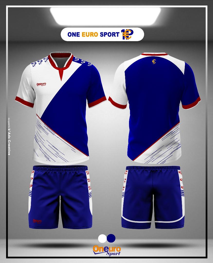 maillot one euro sport coupe bleu de france blanc