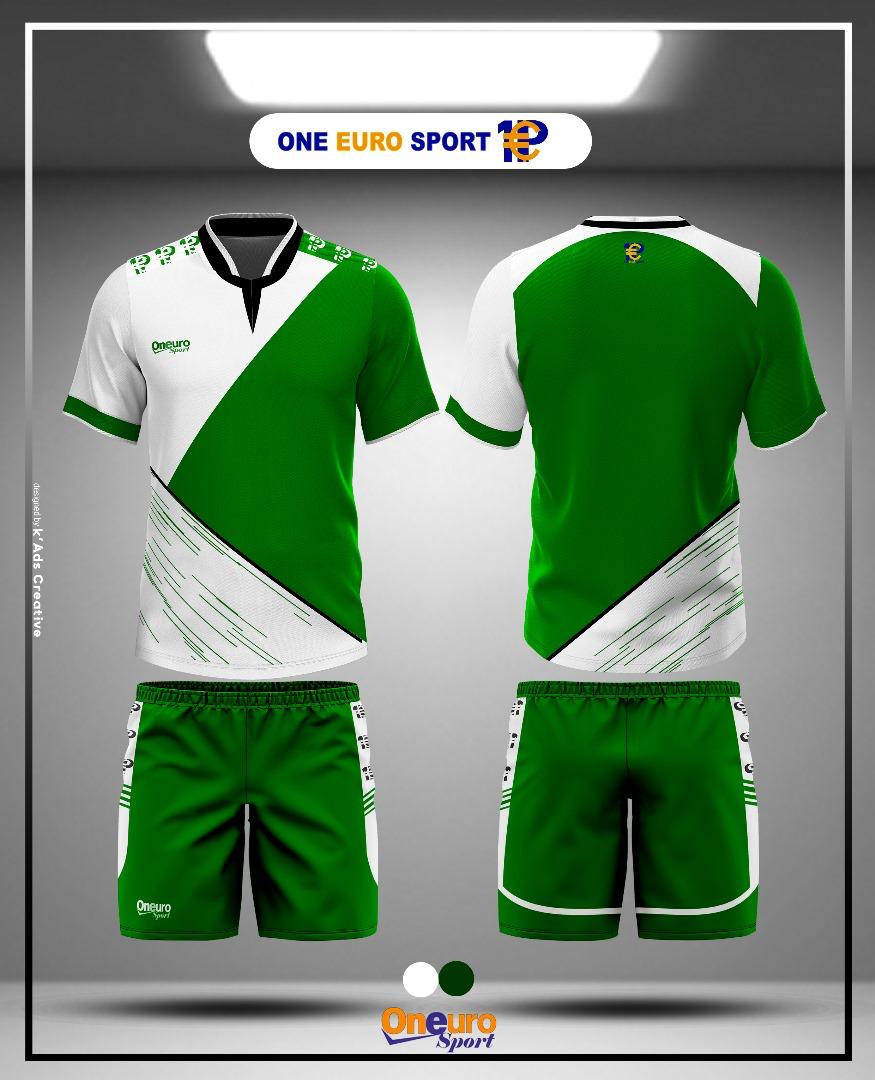 maillot one euro sport coupe vert blanc