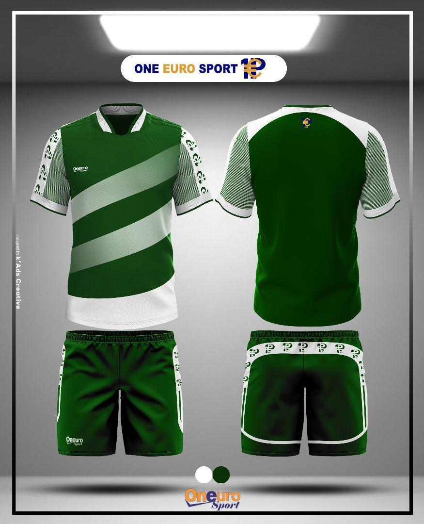 maillot one euro sport grosse bande vert olive