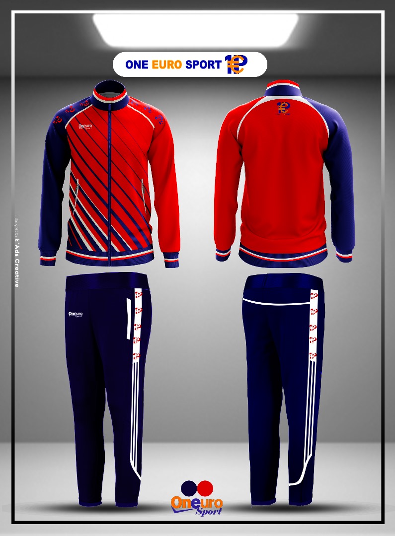 SURVETEMENT ONE EURO SPORT RAYE ROUGE BLEU