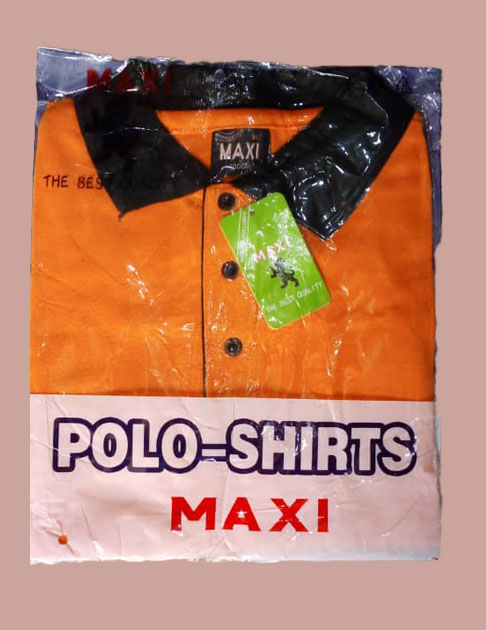 polo maxi orange col noir