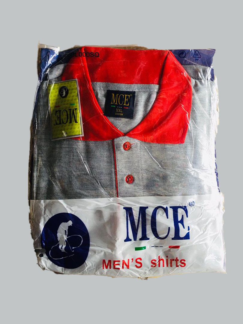 polo mce gris col rouge