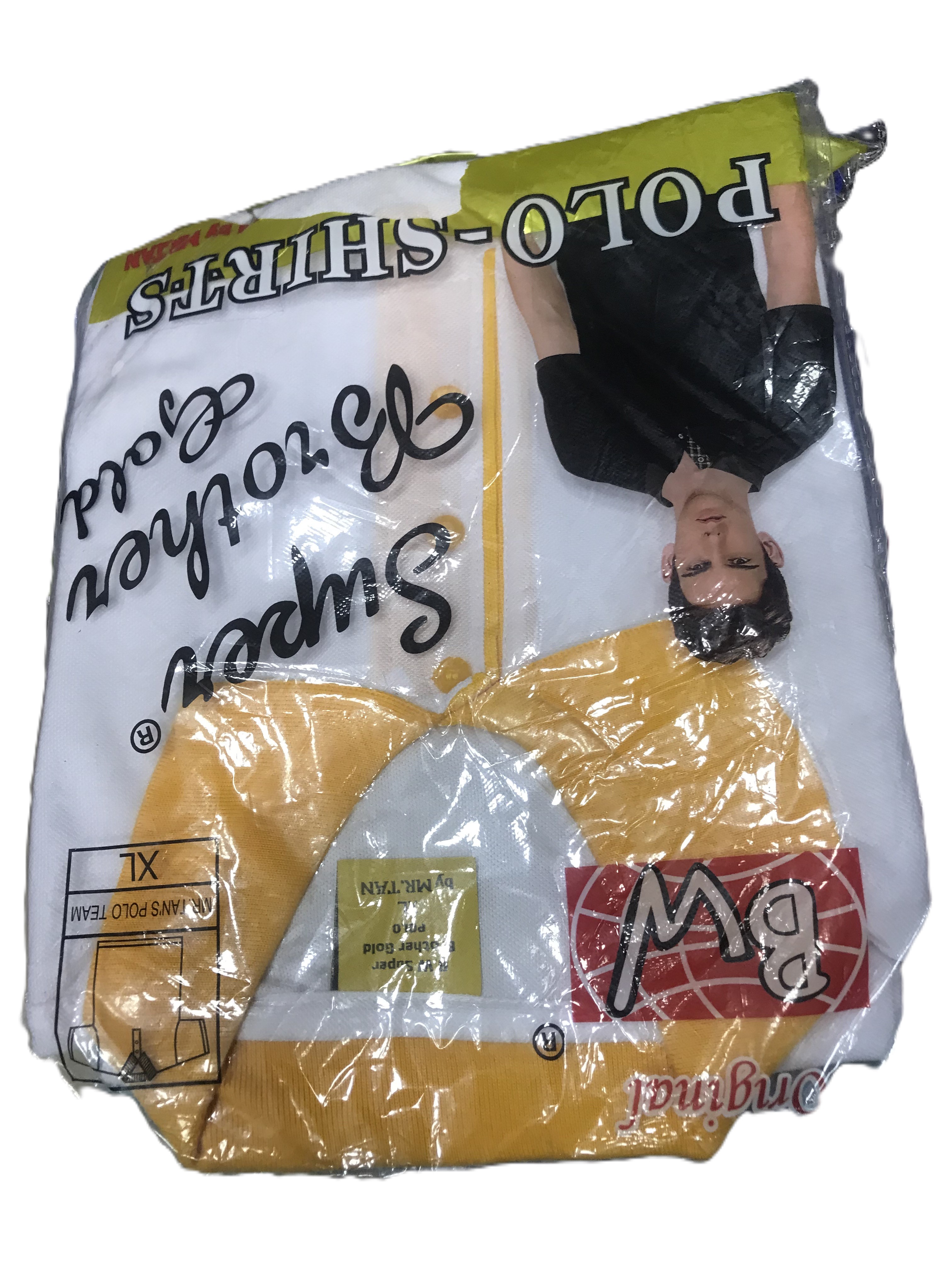 polo bw blanc col jaune