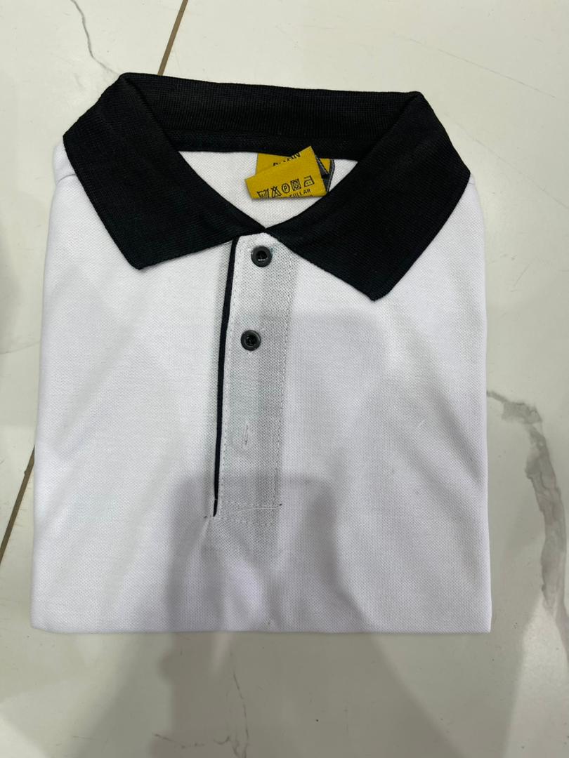 POLO BW BLANC COL NOIR 