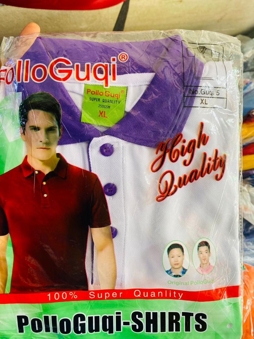POLO BW BLANC COL VIOLET