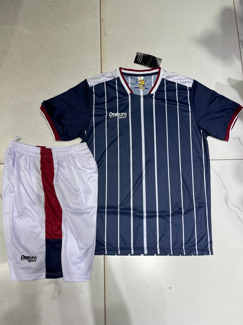 MAILLOT ONE EURO SPORT RAYE VERTICALE BLEU NUIT